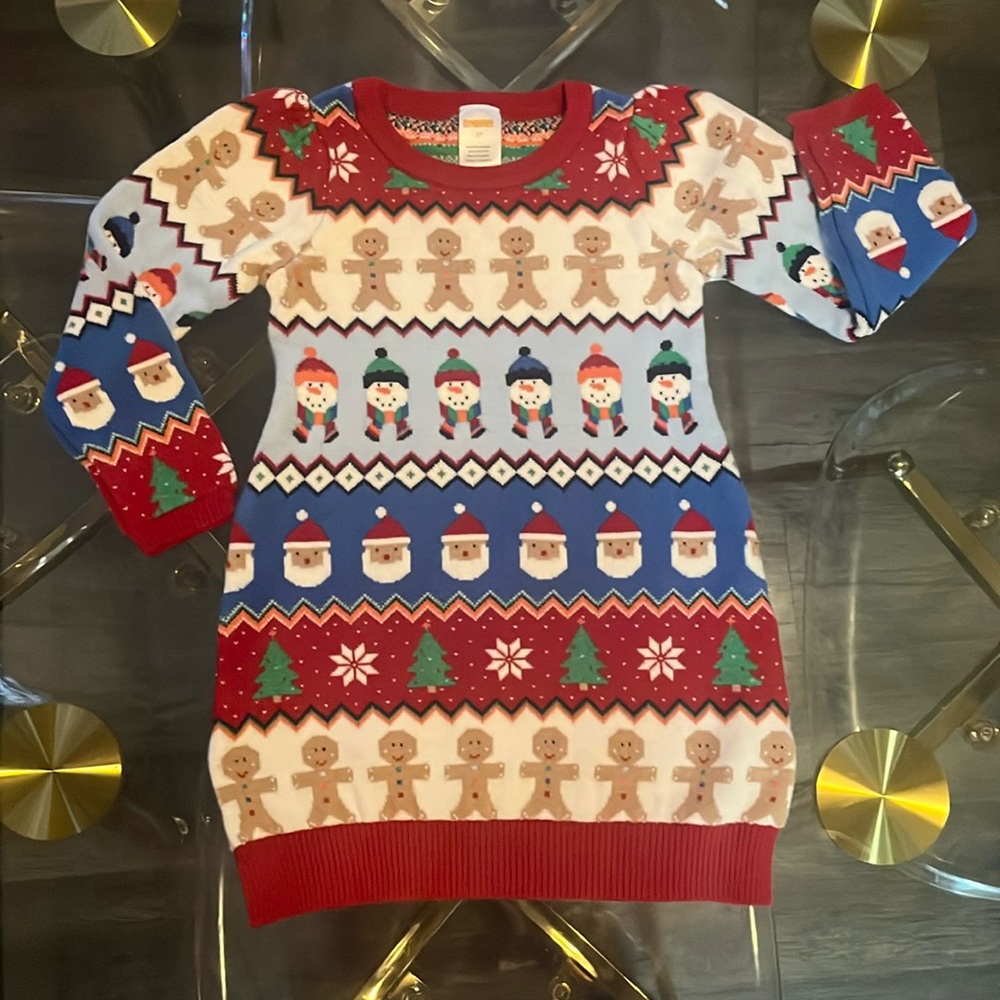 3T toddler Christmas sweater dress